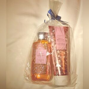 Bath & Body Works Happy Birthday Champagne Toast 10 Oz Shower Gel 8 Oz Body Cre